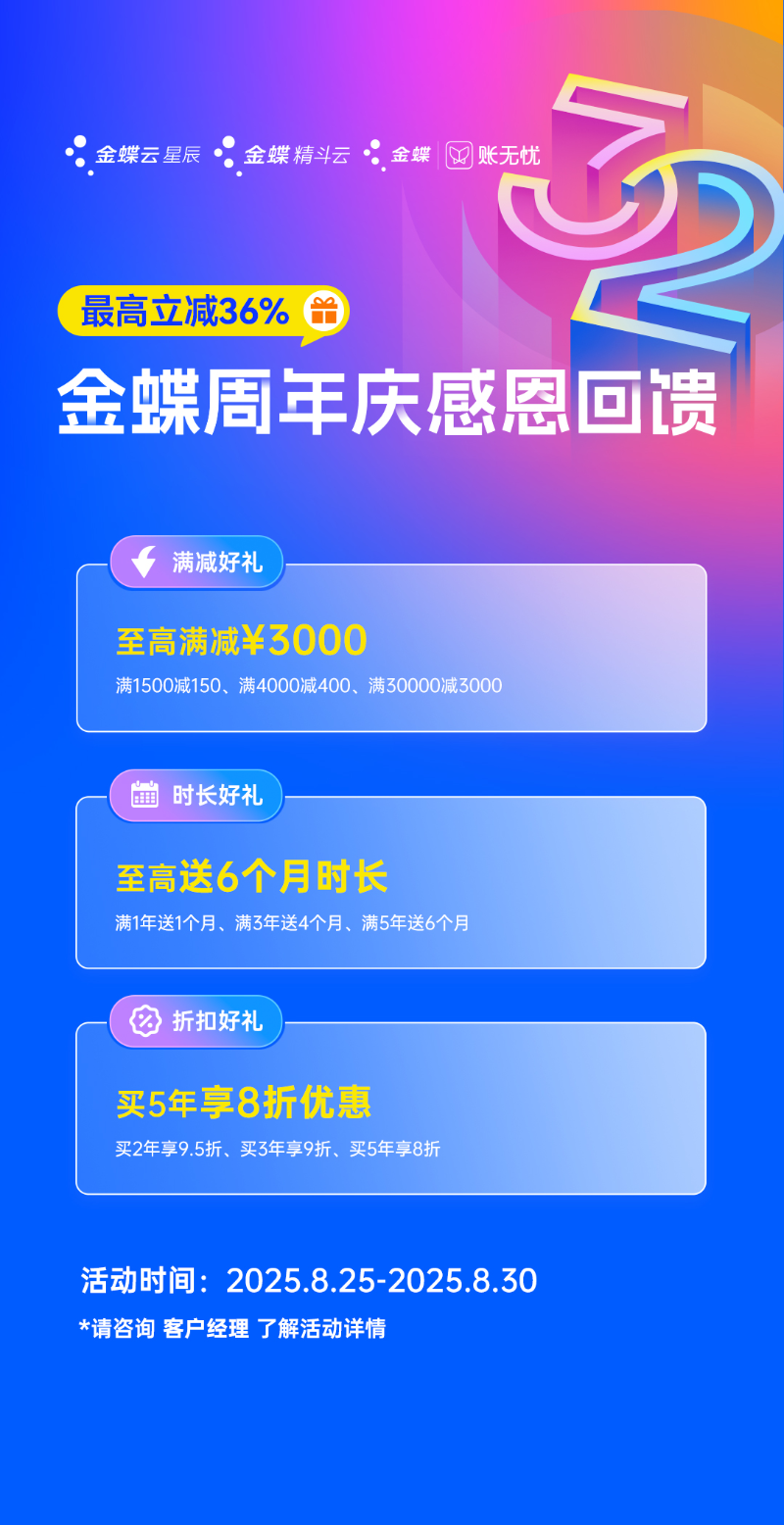 金蝶优惠促销