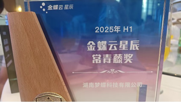 湖南成普梦蝶斩获“2025年H1金蝶云星辰常青藤奖”，以行业深耕与服务实力领跑小微数字化赛道